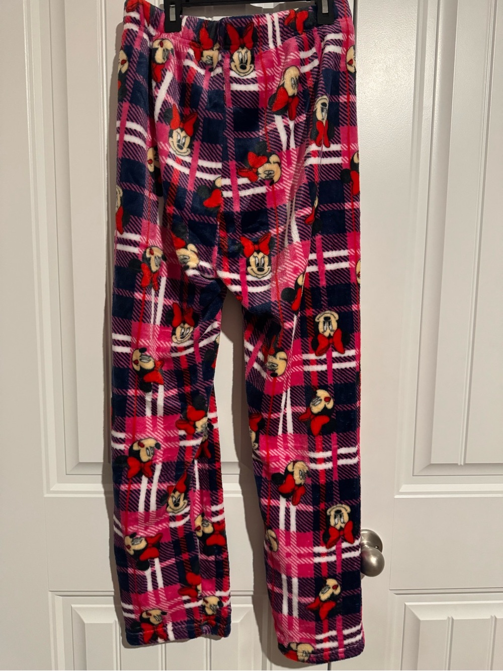Minnie Mouse Pink Plaid Plush Pajama Pants One Size New With Tags - Picture 5 of 9